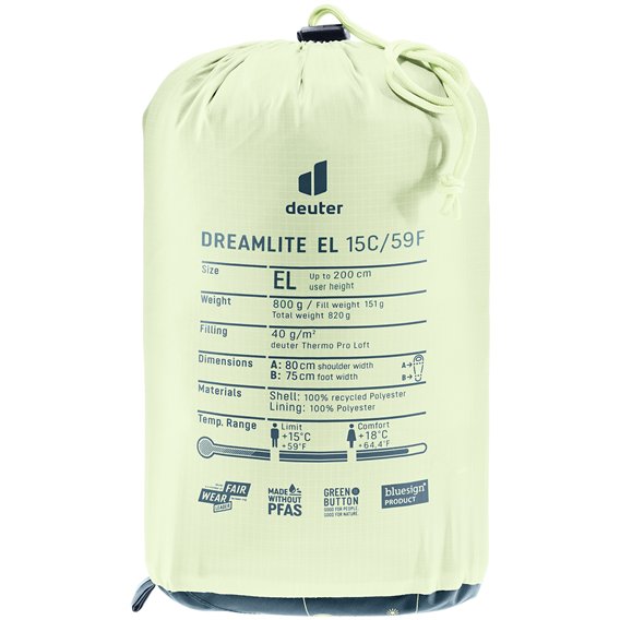 Deuter Dreamlite EL 15 Grad Schlafsack RV links nautic-breeze hier im Deuter-Shop günstig online bestellen