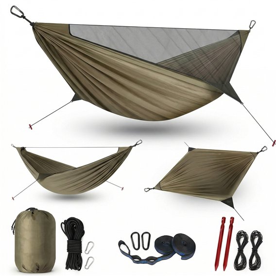 ARTS-Nature Hängematte mit Moskito Netz für Camping & Bushcraft