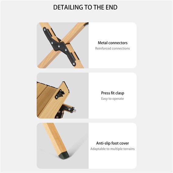 Naturehike Star Jane L01 Campingtisch kompakt Holzoptik stabil M