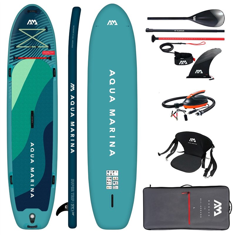 Aqua Marina Super Trip 12'6" aufblasbares SUP Familien-Board mit Elektropumpe
