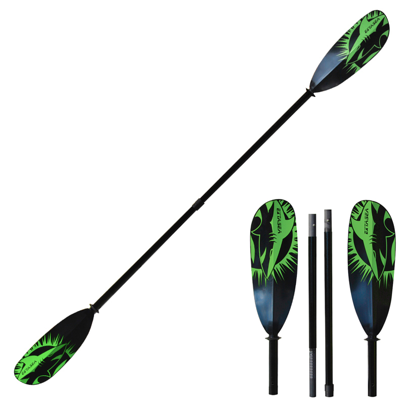 ExtaSea Tour Vario Fiberglas Doppelpaddel | 220-240cm | 4-teilig | schwarz-grün ExtaSea Tour Vario Fiberglas Doppelpaddel | 220-240cm | 4-teilig | schwarz-grün