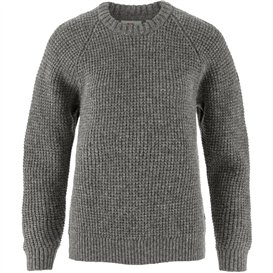 Fjällräven Övik Waffle Knit Damen Wollpullover grey hier im Fjällräven-Shop günstig online bestellen