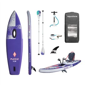 Aquatone Puzzle SUP mit Pedalantrieb aufblasbares SUP und Kajak Set Testmodell