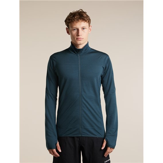 Icebreaker Merino 300 Descender Longsleeve Zip Fleecejacke Herren abyss