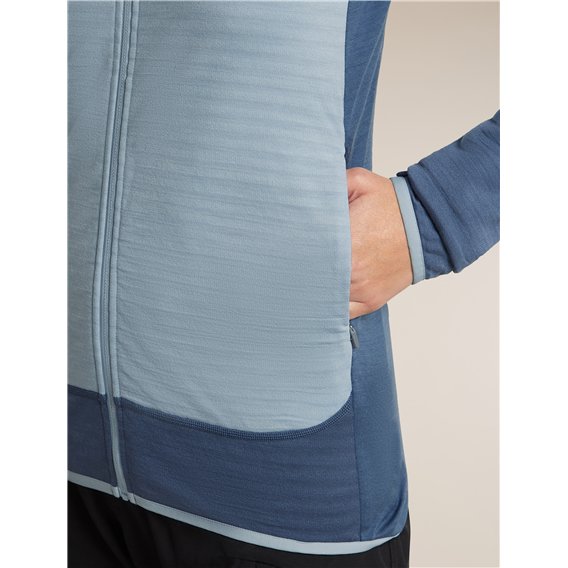 Icebreaker Merino 300 Descender Longsleeve Zip Fleecejacke Damen grey plum