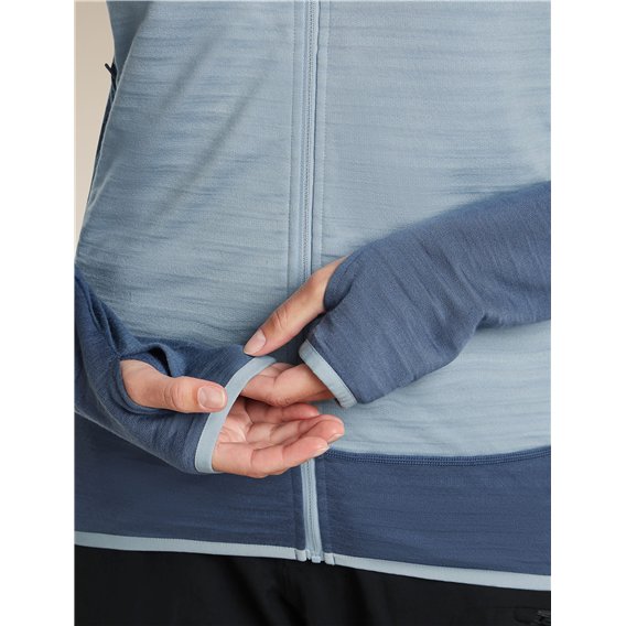 Icebreaker Merino 300 Descender Longsleeve Zip Fleecejacke Damen grey plum