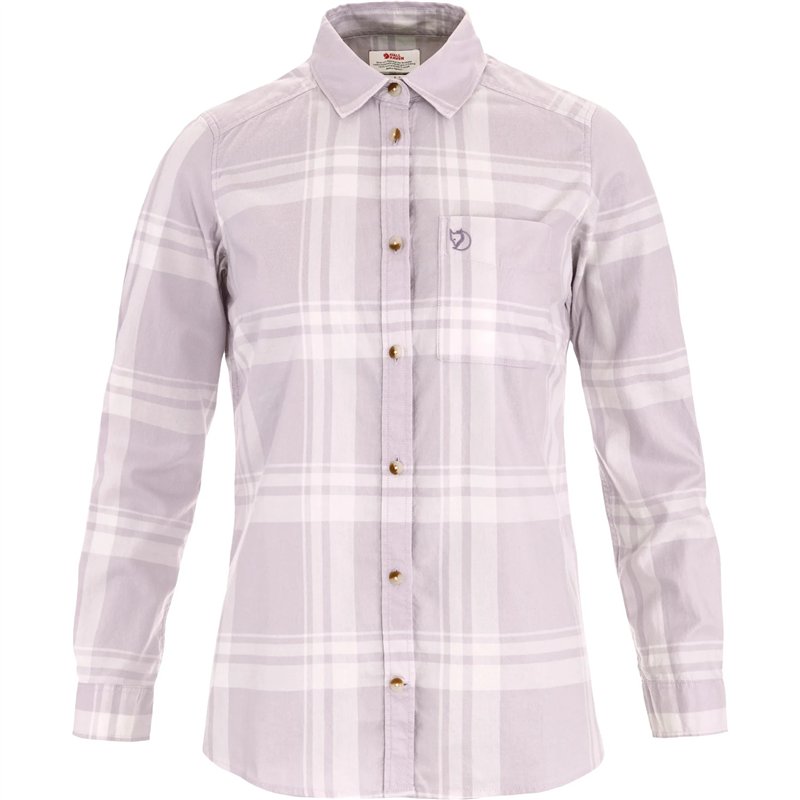 Fjällräven Övik Lite Flannel Shirt Damen Bluse Langarm Shirt lavender mist-eggshell Fjällräven Övik Lite Flannel Shirt Damen Bluse Langarm Shirt lavender mist-eggshell