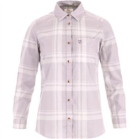 Fjällräven Övik Lite Flannel Shirt Damen Bluse Langarm Shirt lavender mist-eggshell