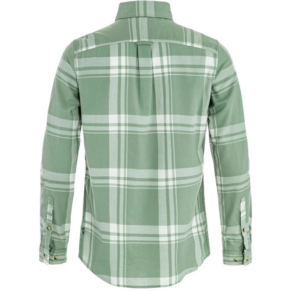 Fjällräven Övik Lite Flannel Shirt Damen Bluse Langarm Shirt misty green-eggshell