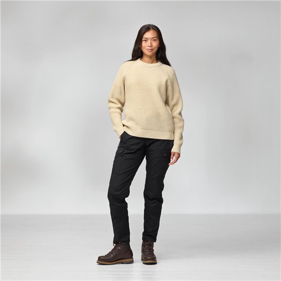 Fjällräven Övik Waffle Knit Damen Wollpullover light
