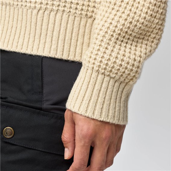 Fjällräven Övik Waffle Knit Damen Wollpullover light