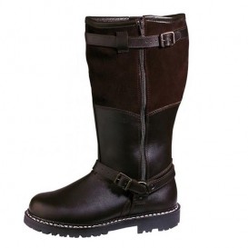 Meindl Fliegerstiefel Herren Winterstiefel mit Lammfell Kundenretoure Gr. 42 dunkelbraun