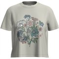 Icebreaker Merino 150 Tech Lite B-Ware Gr. M Shortsleeve Crop Tee NZ Flora T-Shirt Damen ecru heather