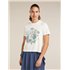 Icebreaker Merino 150 Tech Lite Shortsleeve Crop Tee NZ Flora T-Shirt Damen ecru heather hier im Icebreaker-Shop günstig online 