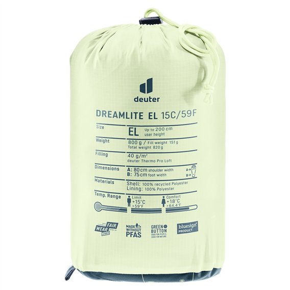 Deuter Dreamlite EL15 Grad Schlafsack RV links terra-canyon