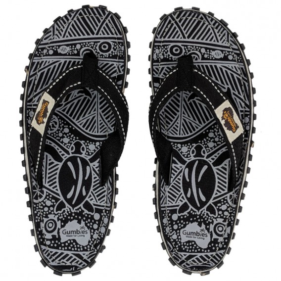 Gumbies Black Nature Zehentrenner Badelatschen Sandale schwarz hier im Gumbies-Shop günstig online bestellen