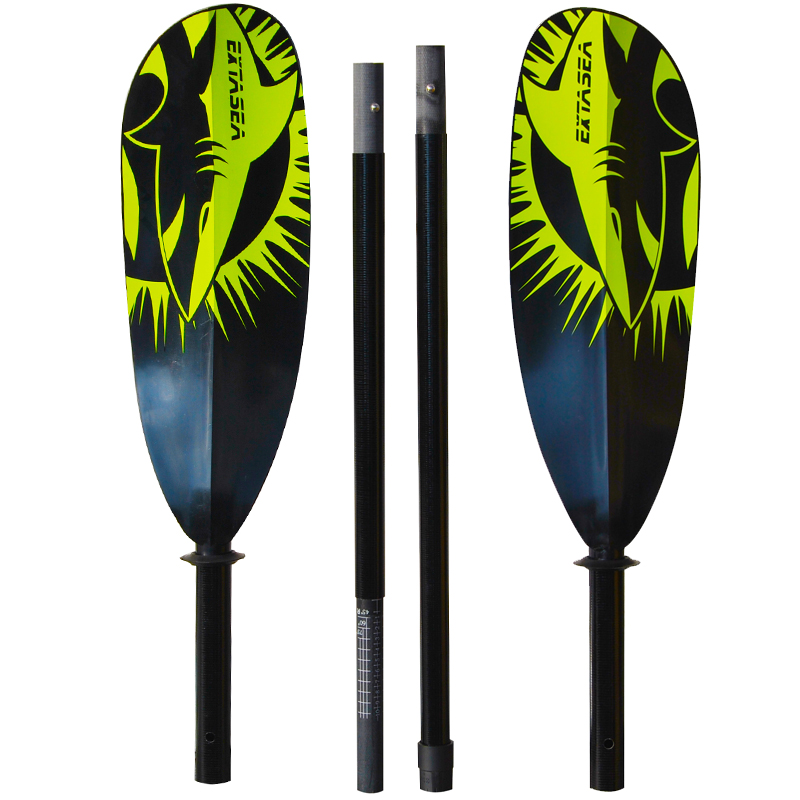 ExtaSea Tour Vario Fiberglas Doppelpaddel | 220-240cm | 4-teilig | schwarz-lime hier im ExtaSea-Shop günstig online bestellen