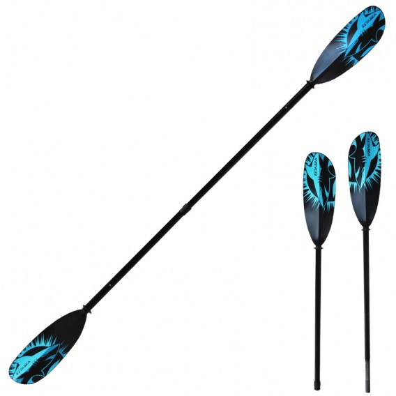 ExtaSea Tour Vario Fiberglas Doppelpaddel | 220-240cm | 2-teilig | schwarz-türkis hier im ExtaSea-Shop günstig online bestellen