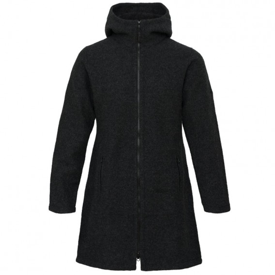 Mufflon Jana Damen Merino Mantel mit Kapuze anthrazit hier im Mufflon-Shop günstig online bestellen