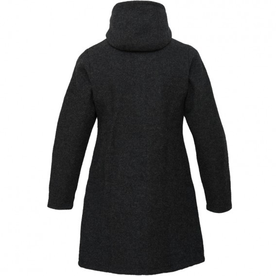 Mufflon Jana Damen Merino Mantel mit Kapuze anthrazit hier im Mufflon-Shop günstig online bestellen