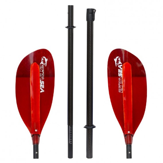 ExtaSea Pro-XL Carbon Vario Doppelpaddel | 220-240cm | 4-teilig | red hier im ExtaSea-Shop günstig online bestellen