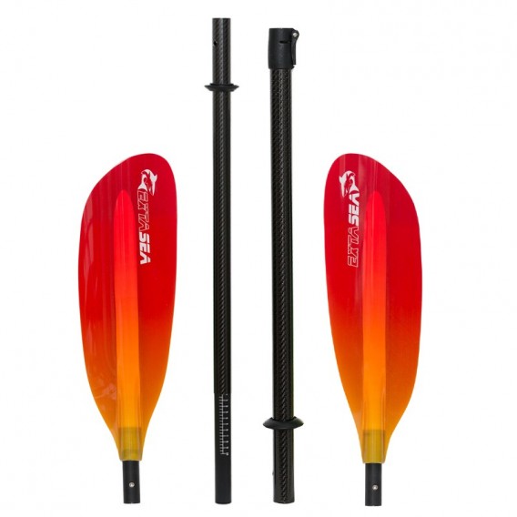 ExtaSea Pro Tour Carbon Vario Doppelpaddel | 220-240cm | 4-teilig | red-yellow hier im ExtaSea-Shop günstig online bestellen