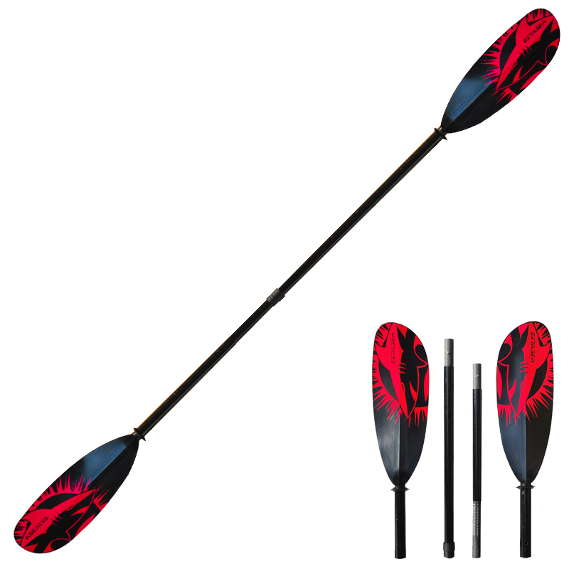 ExtaSea Tour Vario Fiberglas Doppelpaddel | 220-240cm | 4-teilig | schwarz-rot hier im ExtaSea-Shop günstig online bestellen