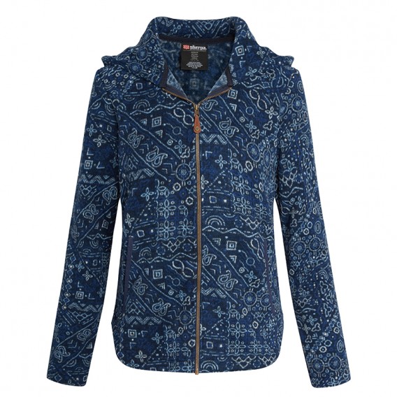 Sherpa Namla Hooded Jacket Il Damen Fleecejacke neelo blue hier im Sherpa-Shop günstig online bestellen