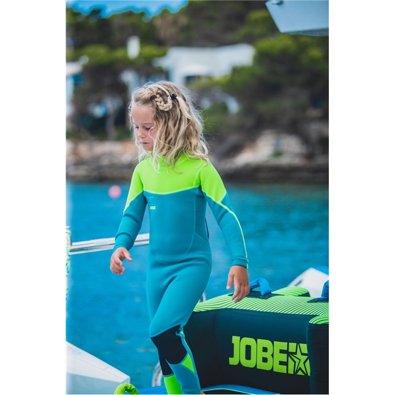 Kinder Neoprenanzug Kiten Surfanzug 0G14 Jobe Boston Shorty 3/2mm Lime Blue M
