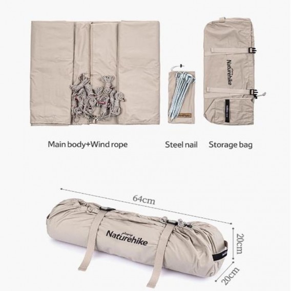 Naturehike Classy Camp Wetterschutzsegel robuster Sonnenschutz Camping beige hier im Naturehike-Shop günstig online bestellen
