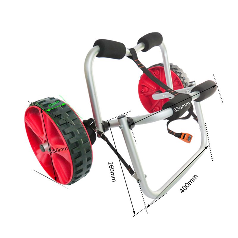 ExtaSea Kajakwagen mit breiter Stütze und pannensicherer Bereifung hier im ExtaSea-Shop günstig online bestellen