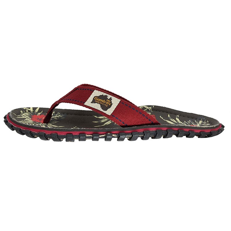Gumbies Original Zehentrenner Badelatschen grey hibiscus hier im Gumbies-Shop günstig online bestellen