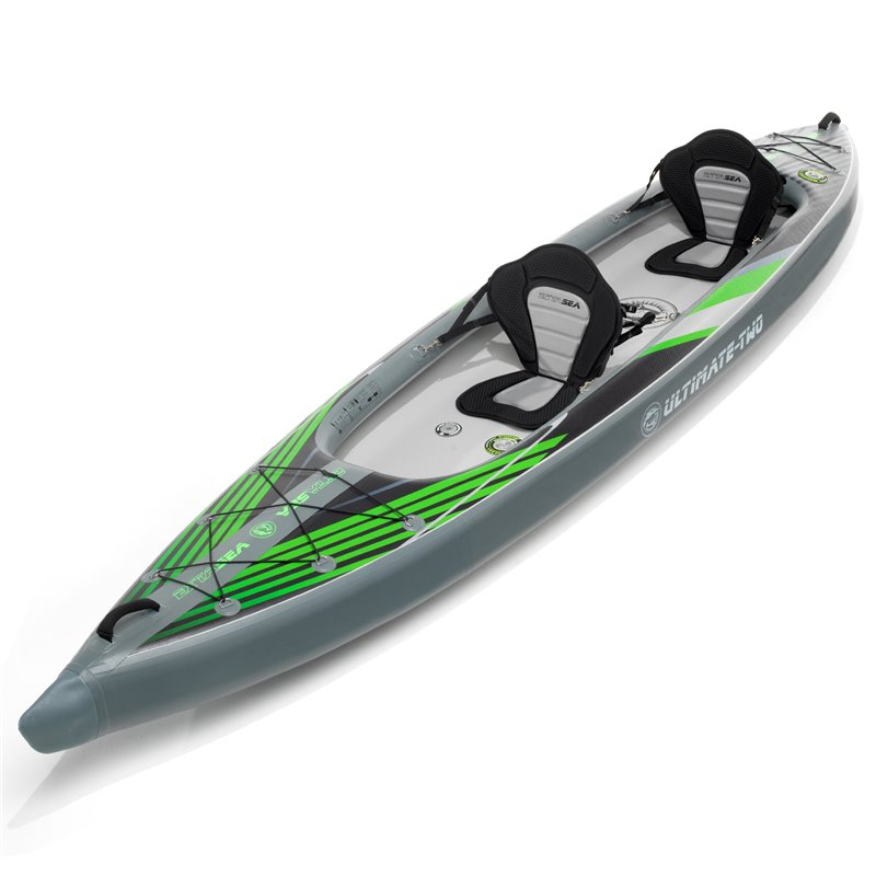 Extasea Ultimate Two 2er Kajak aufblasbar Hochdruck Kajak Full Drop-Stitch green