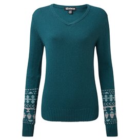 Sherpa Maya V-Neck Sweater Damen Strickpullover verdigris hier im Sherpa-Shop günstig online bestellen