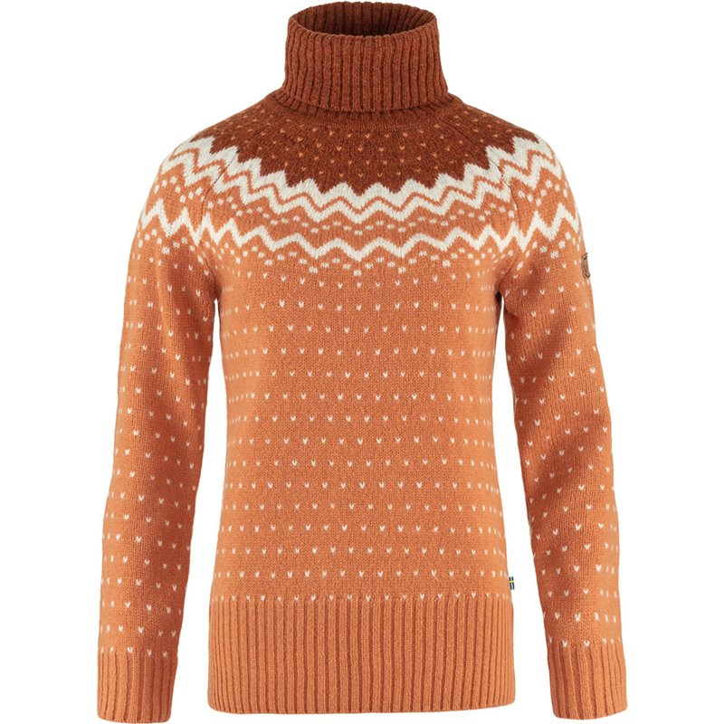 Fjällräven Övik Knit Roller Neck Damen Rollkragen Pullover desert brown-autumn leaf hier im Fjällräven-Shop günstig online beste