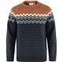 Fjällräven Övik Knit Sweater Herren Wollpullover Strickpullover dark navy-terracotta brown