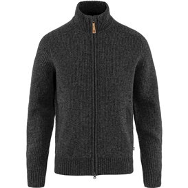 Fjällräven Övik Zip Cardigan Knit Herren Strickjacke Fleecejacke dark grey hier im Fjällräven-Shop günstig online bestellen