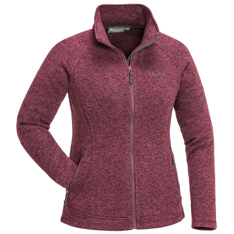 Pinewood Gabriella Damen Strickjacke Fleecejacke plum melange hier im Pinewood-Shop günstig online bestellen