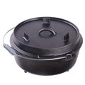 ARTS-Nature Dutch Oven 37cm BBQ Gusseiserner Feuertopf mit Füßen und Deckelheber