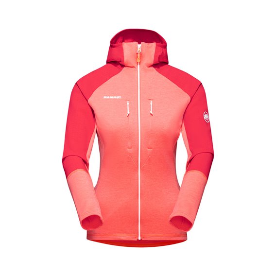Mammut Eiswand Advanced ML Hooded Jacket Damen Fleecejacke barberry-azalea hier im Mammut-Shop günstig online bestellen