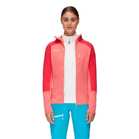 Mammut Eiswand Advanced ML Hooded Jacket Damen Fleecejacke barberry-azalea hier im Mammut-Shop günstig online bestellen