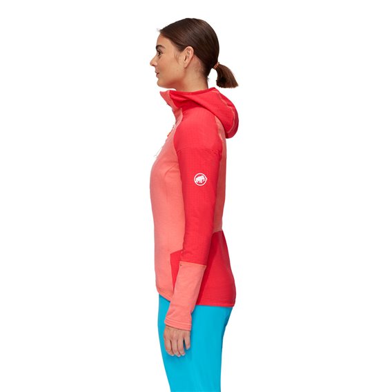 Mammut Eiswand Advanced ML Hooded Jacket Damen Fleecejacke barberry-azalea hier im Mammut-Shop günstig online bestellen