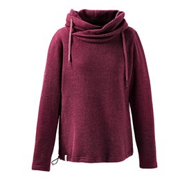 Mufflon Kusa Damen Wollpullover Hoodie berry hier im Mufflon-Shop günstig online bestellen