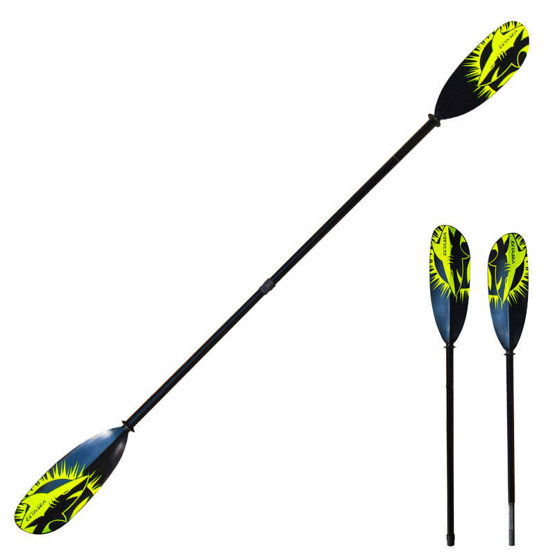 ExtaSea Tour Vario Fiberglas Doppelpaddel | 220-240cm | 2-teilig | schwarz-lime