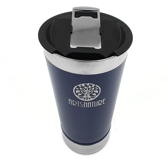 ARTS-Nature Edelstahl Thermobecher 470ml doppelwandig & mit Flaschenöffner blue hier im ARTS-Nature-Shop günstig online bestelle
