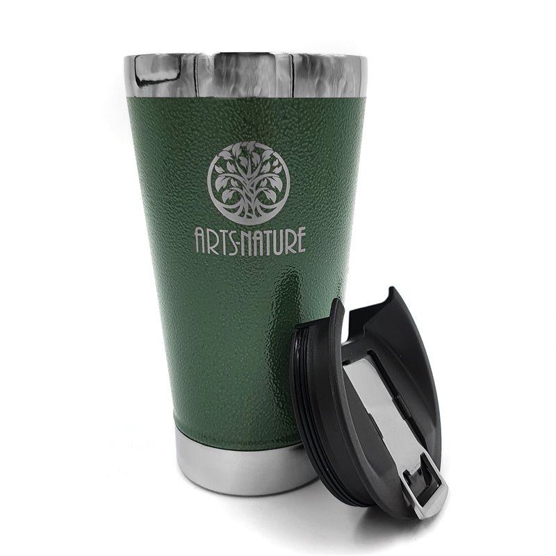 ARTS-Nature Edelstahl Thermobecher 470ml doppelwandig & mit Flaschenöffner green hier im ARTS-Nature-Shop günstig online bestell