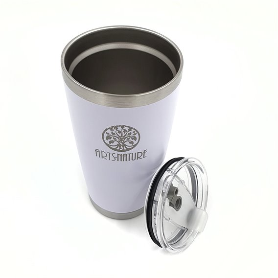 ARTS-Nature Edelstahl Kaffeebecher Thermobecher doppelwandig 590ml white hier im ARTS-Nature-Shop günstig online bestellen
