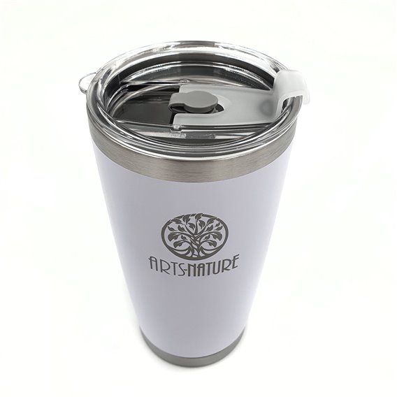 ARTS-Nature Edelstahl Kaffeebecher Thermobecher doppelwandig 590ml white hier im ARTS-Nature-Shop günstig online bestellen