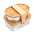 ARTS-Nature Bentobox 1300ml Edelstahl Brotdosen-Set mit Bambusdeckeln