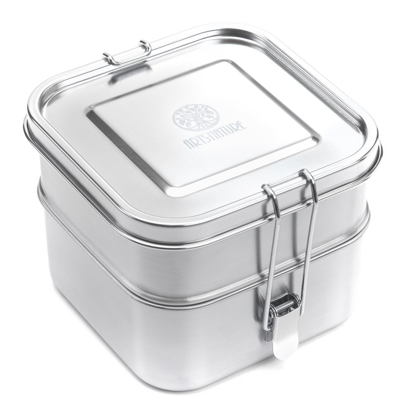 ARTS-Nature Edelstahl Brotdose 1480ml Foodcontainer mit zwei Fächern hier im ARTS-Nature-Shop günstig online bestellen ARTS-Nature Edelstahl Brotdose 1480ml Foodcontainer mit zwei Fächern hier im ARTS-Nature-Shop günstig online bestellen